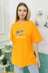 156438 B Yaka Baskili Oversize Tshirt